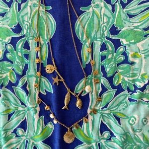 🛍 Lilly Pulitzer Necklace Gold Tone Shells
